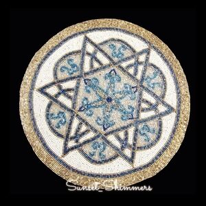 1 Sparkly Hanukkah Beaded Holiday Placemat / Charger Star Of David New